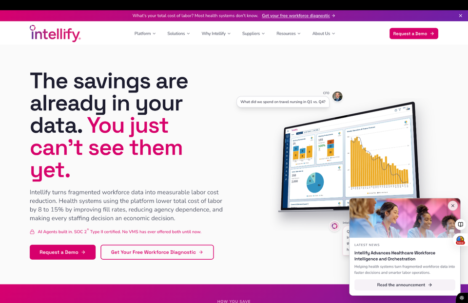 Workforce platform category relaunch, built for a publicly-traded healthcare staffing group